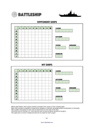 Game: free printable battleship grid to download