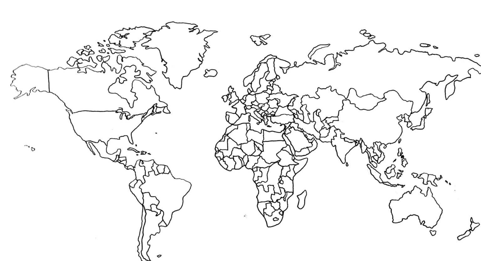 Carte du monde vierge à télécharger et à imprimer