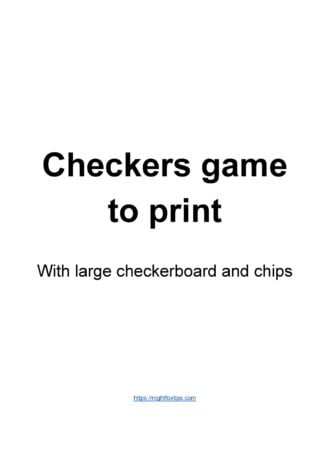Checkers game to download and print for free (PDF)