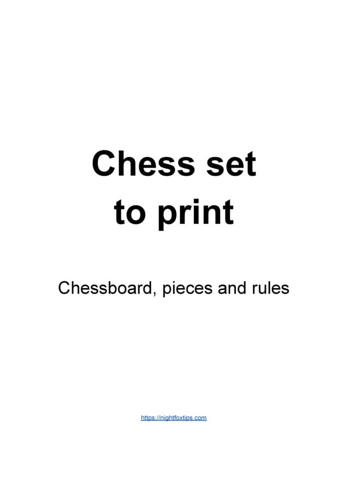 Chess set to print
