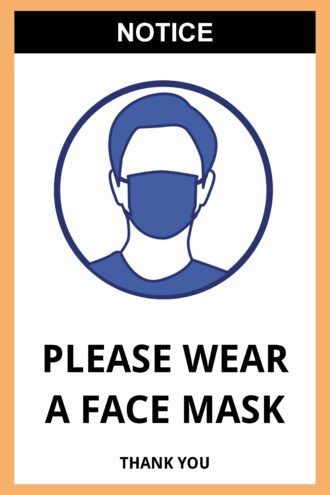 "Wear a face mask" free notice