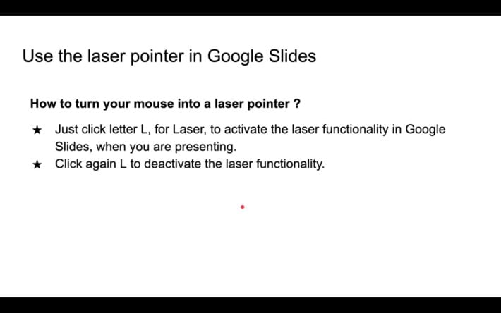 Google Slides laser pointer