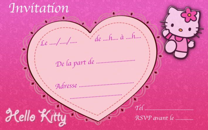 Invitation anniversaire Hello Kitty
