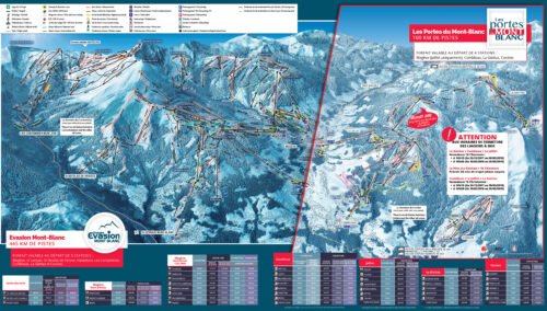 Plan des pistes portes du Mont Blanc