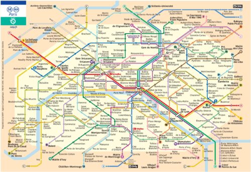 Mini plan metro Paris RATP