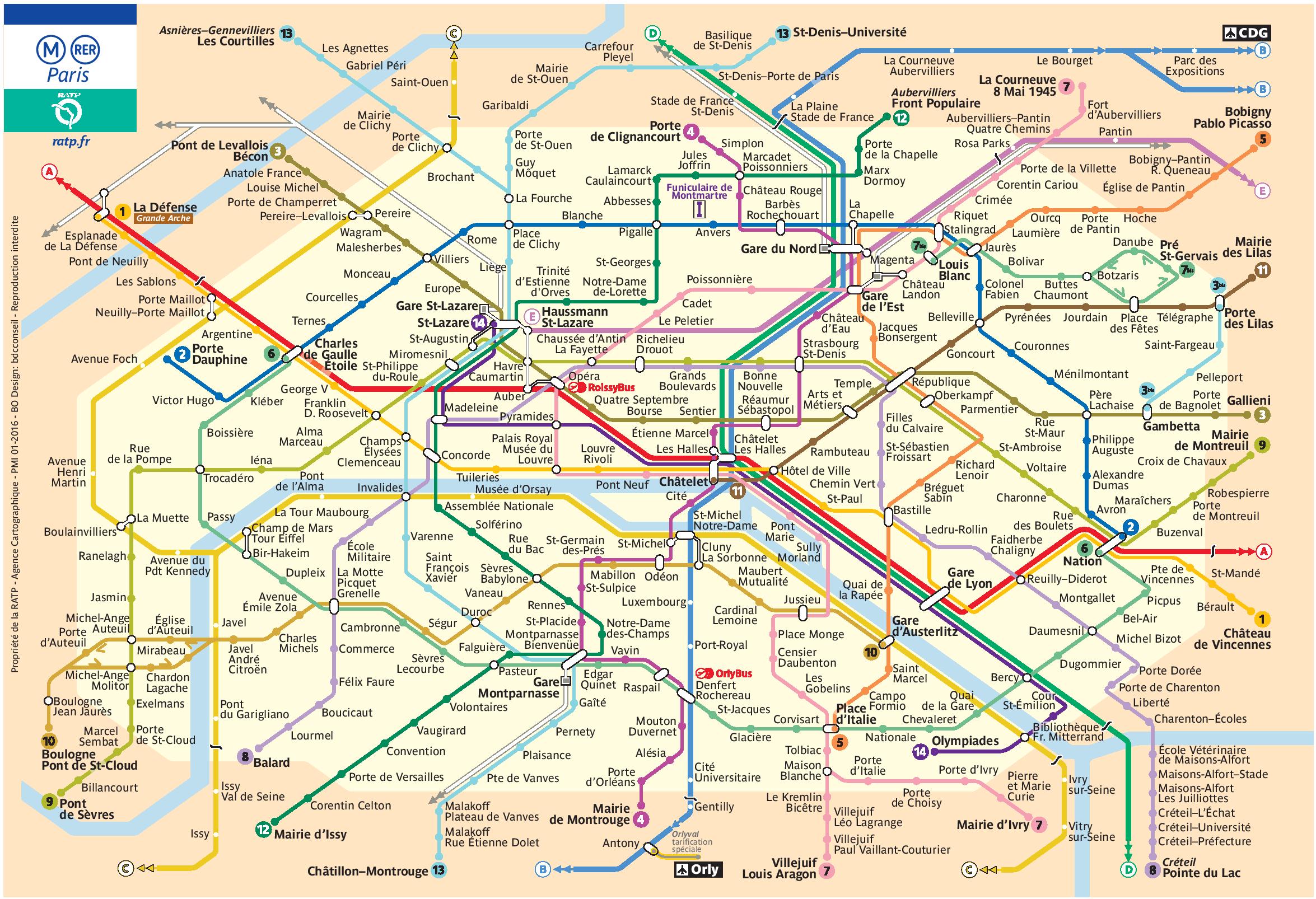 Free RATP Paris metro map to download in PDF - Night Fox Tips