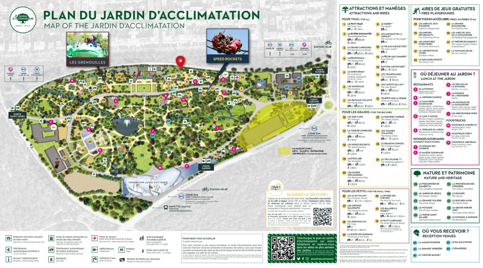 Plan PDF du jardin d'acclimatation et des manèges Night Fox Tips