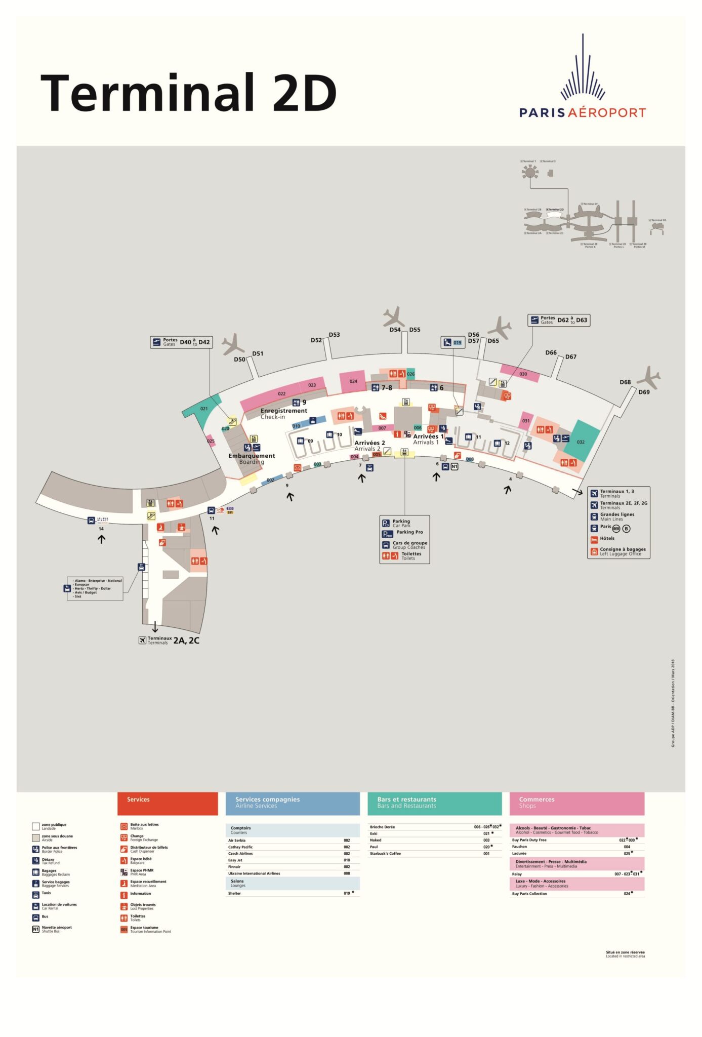 Plan Terminal 2D CDG Aéroport Roissy Charles de Gaulle Night Fox Tips