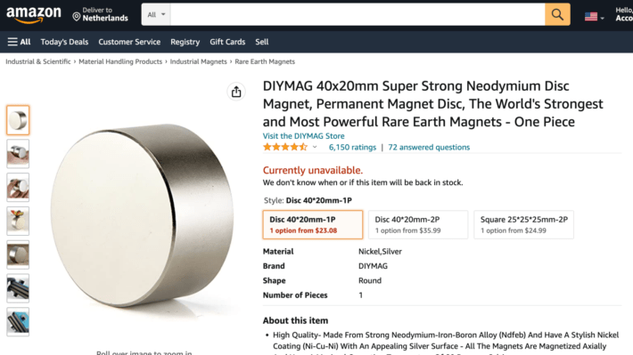 Magnets on Amazon