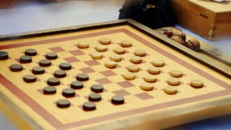 Checker game in wood