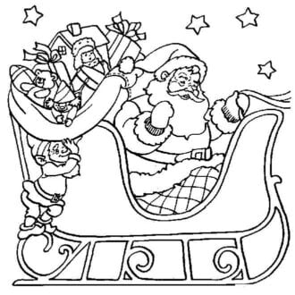 Coloring Santa sleigh